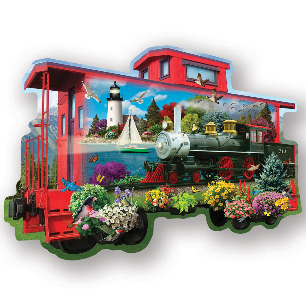 The Red Caboose 750 Piece Shaped Jigsaw Puzzle