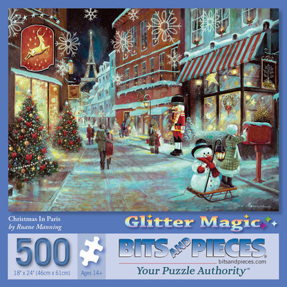 Christmas In Paris 500 Piece Glitter Effect Jigsaw Puzzle