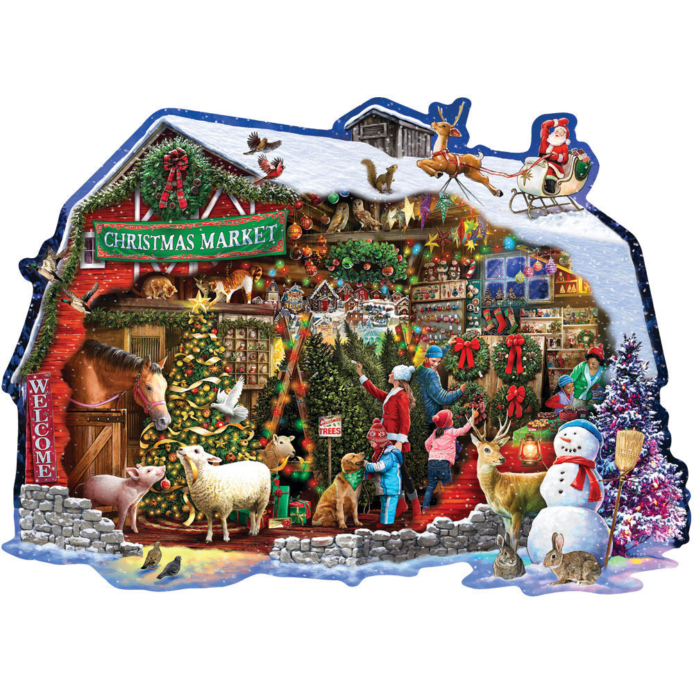 Christmas Barn 750 Piece Shaped Jigsaw Puzzle