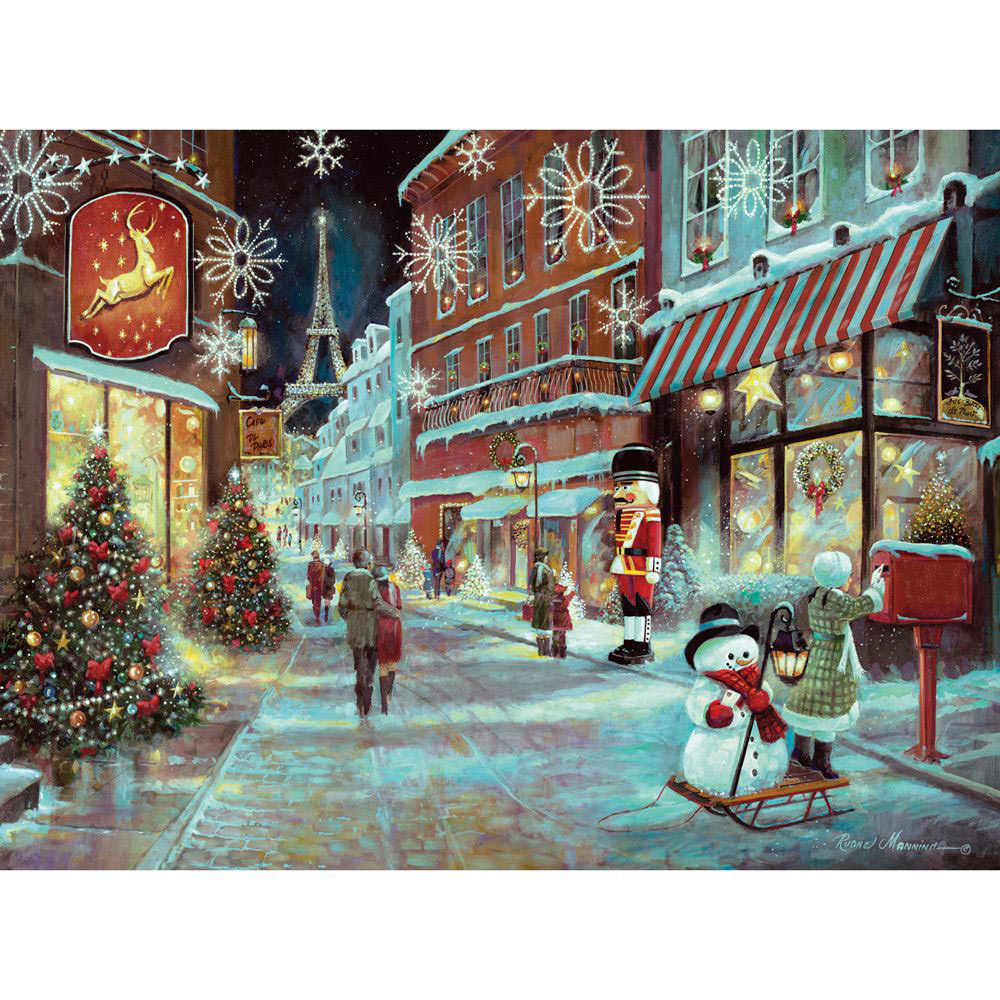 Christmas In Paris 300 Large Piece Glitter Effect Jigsaw Puzzle