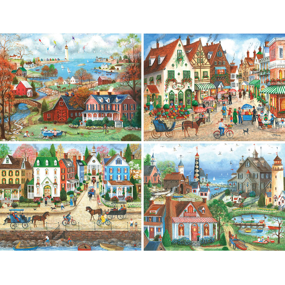 Set of 4: Mary Ann Vessey 500 Piece Jigsaw Puzzles
