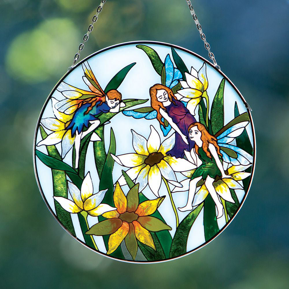 Fairies Art Glass Suncatcher