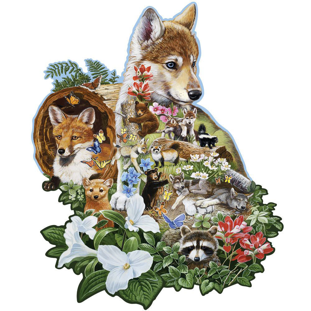 Wolf Pup 750 Piece Shaped Jigsaw Puzzle