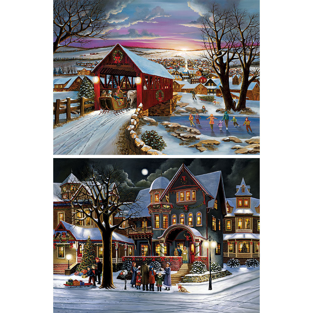 Set of 2: Hargrove Christmas Joy 500 Piece Jigsaw Puzzles