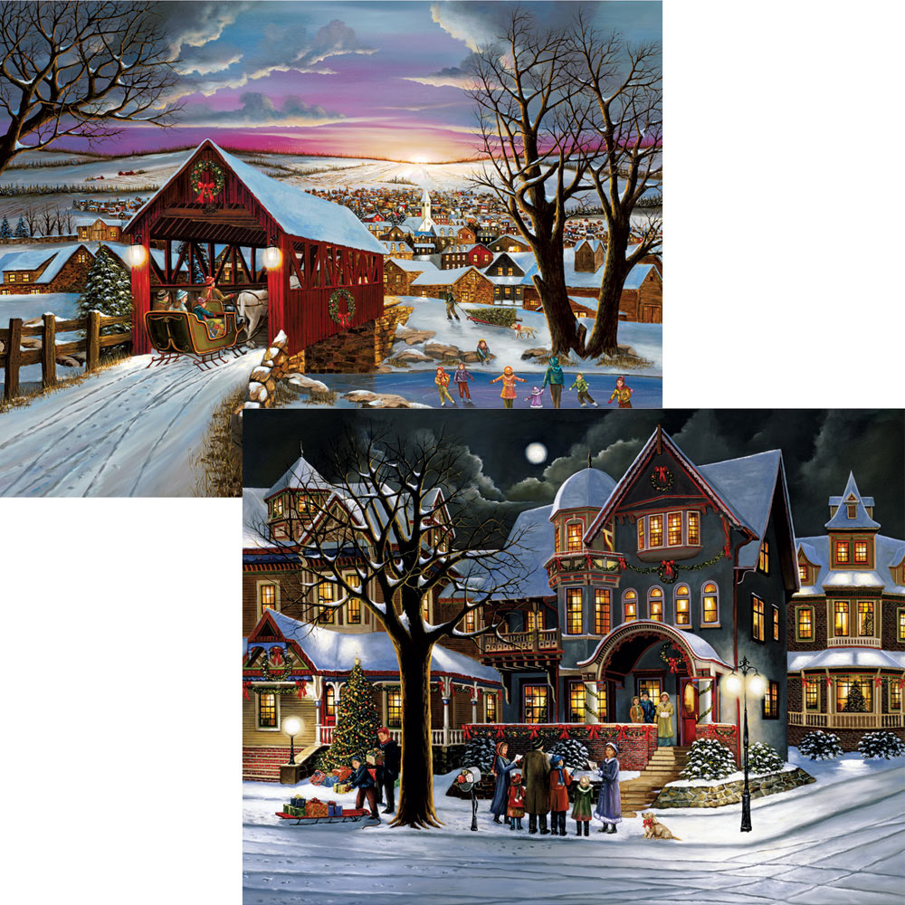 Set of 2: Hargrove Christmas Joy 500 Piece Jigsaw Puzzles