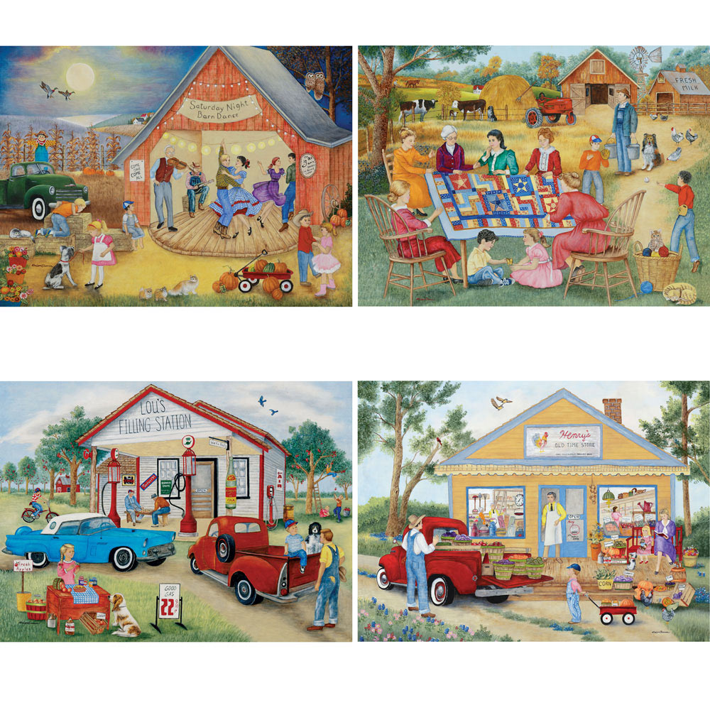 Friendly Folk 4-in-1 Multi-Pack 1000 Piece Puzzle Set