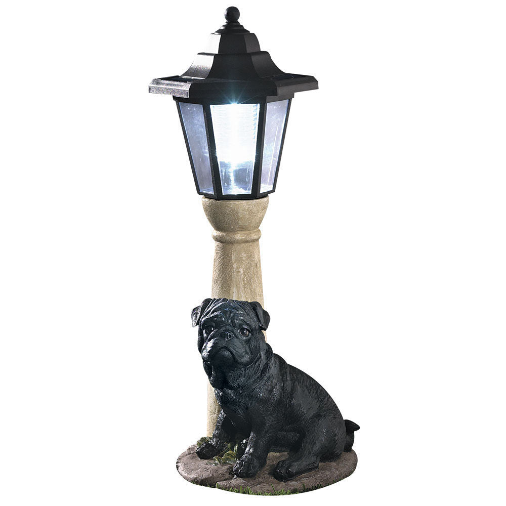 Solar Dog Breed Lantern- Black Pug
