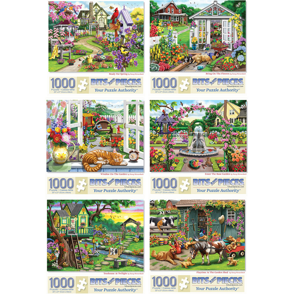 Set of 6: Nancy Wernersbach 1000 Piece Jigsaw Puzzles