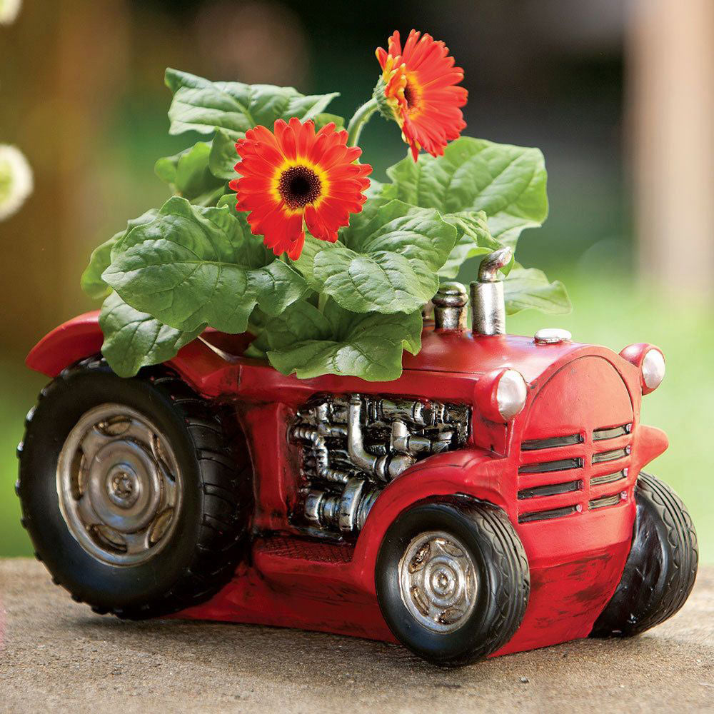 Vintage Red Tractor Planter
