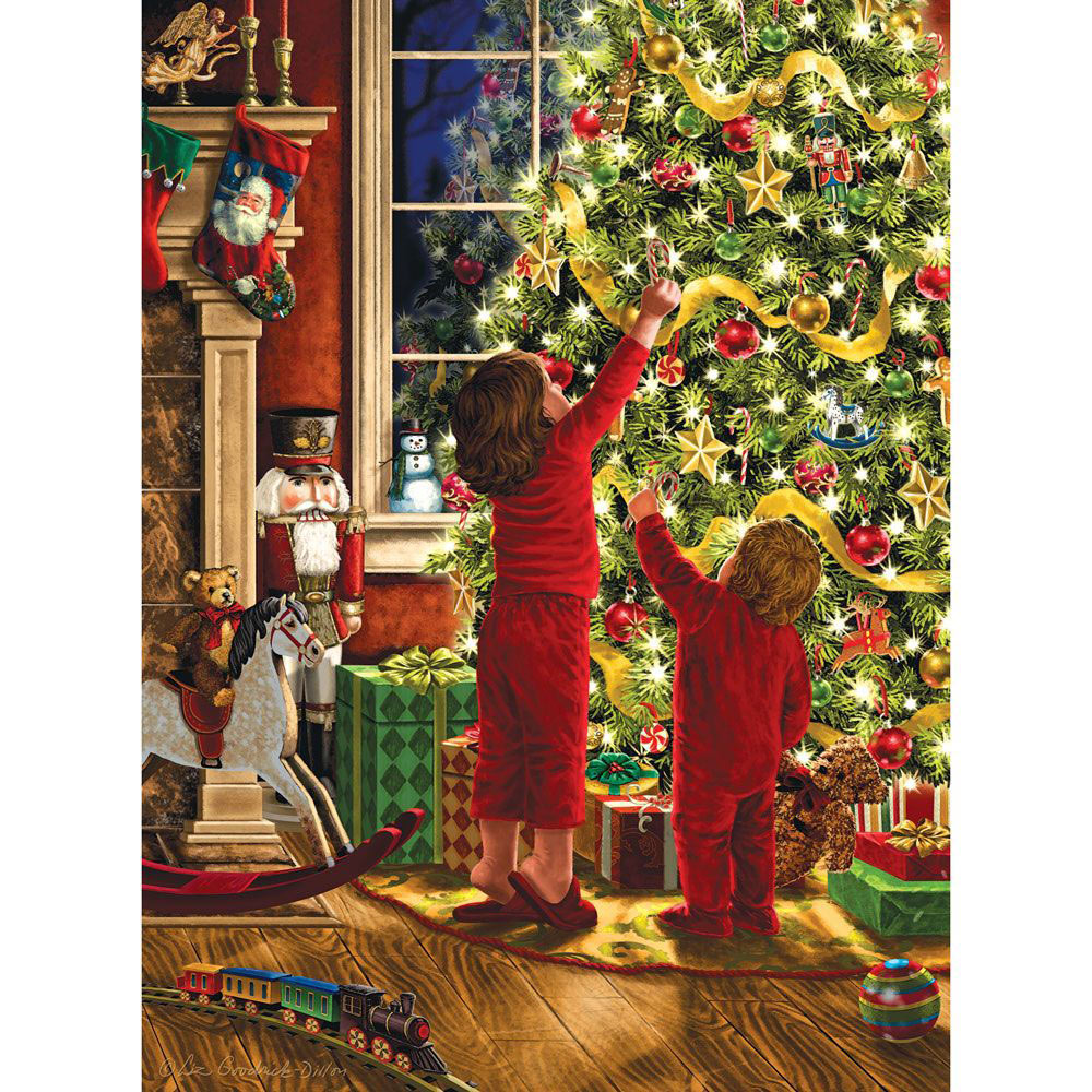 Children Decorating The Christmas Tree 300 Large Piece Jigsaw Puzzle