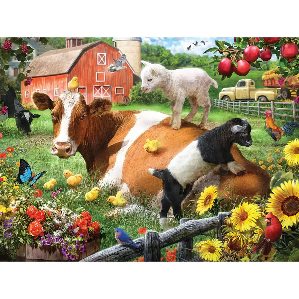 Cow And Goats 300 Large Piece Jigsaw Puzzle