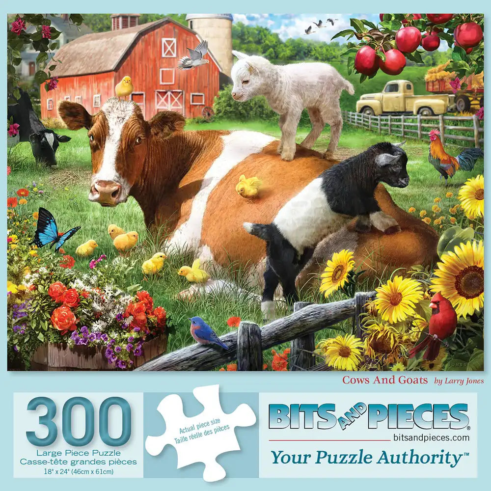 Cow And Goats 300 Large Piece Jigsaw Puzzle