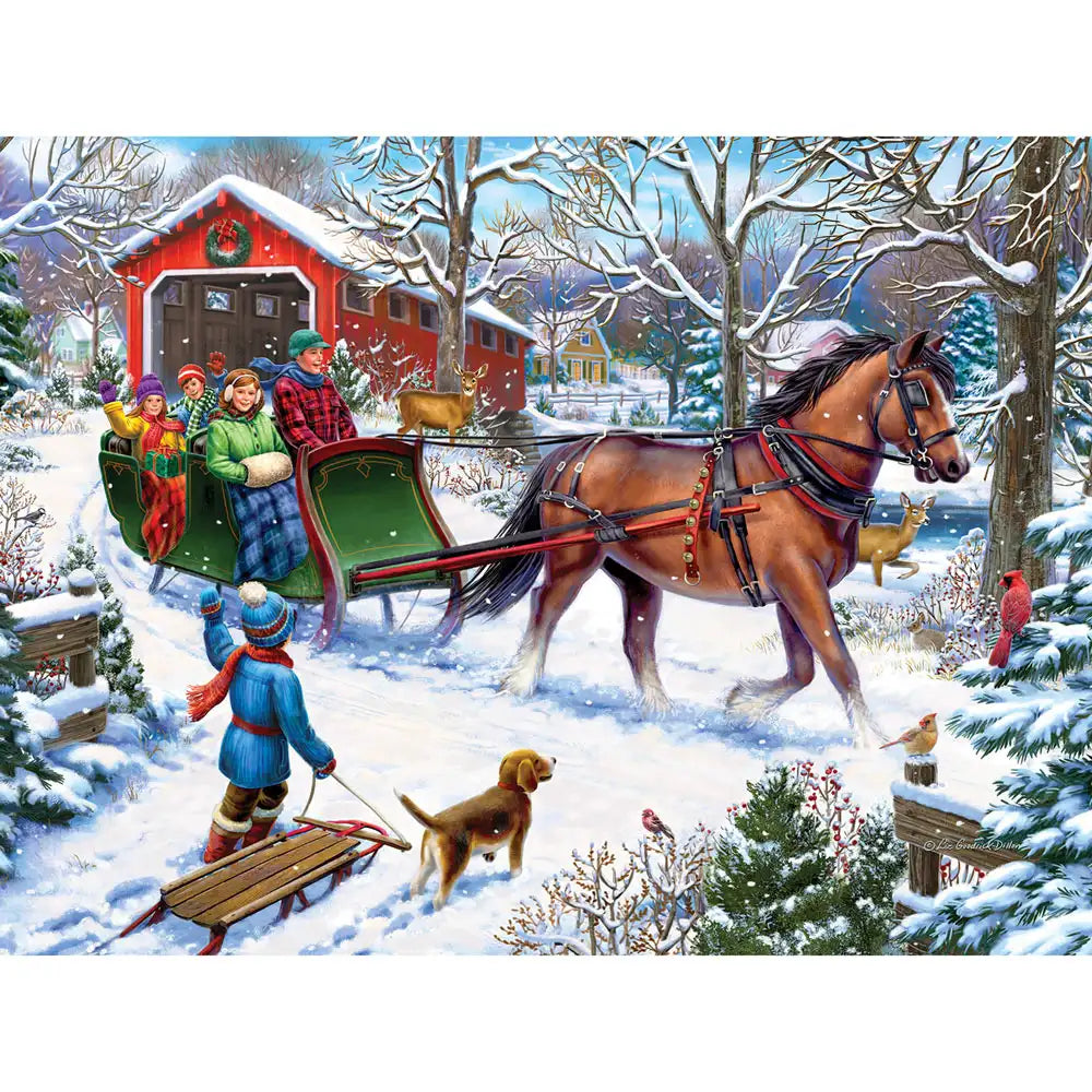 Old Fashioned Sleigh Ride 300 Large Piece Jigsaw Puzzle