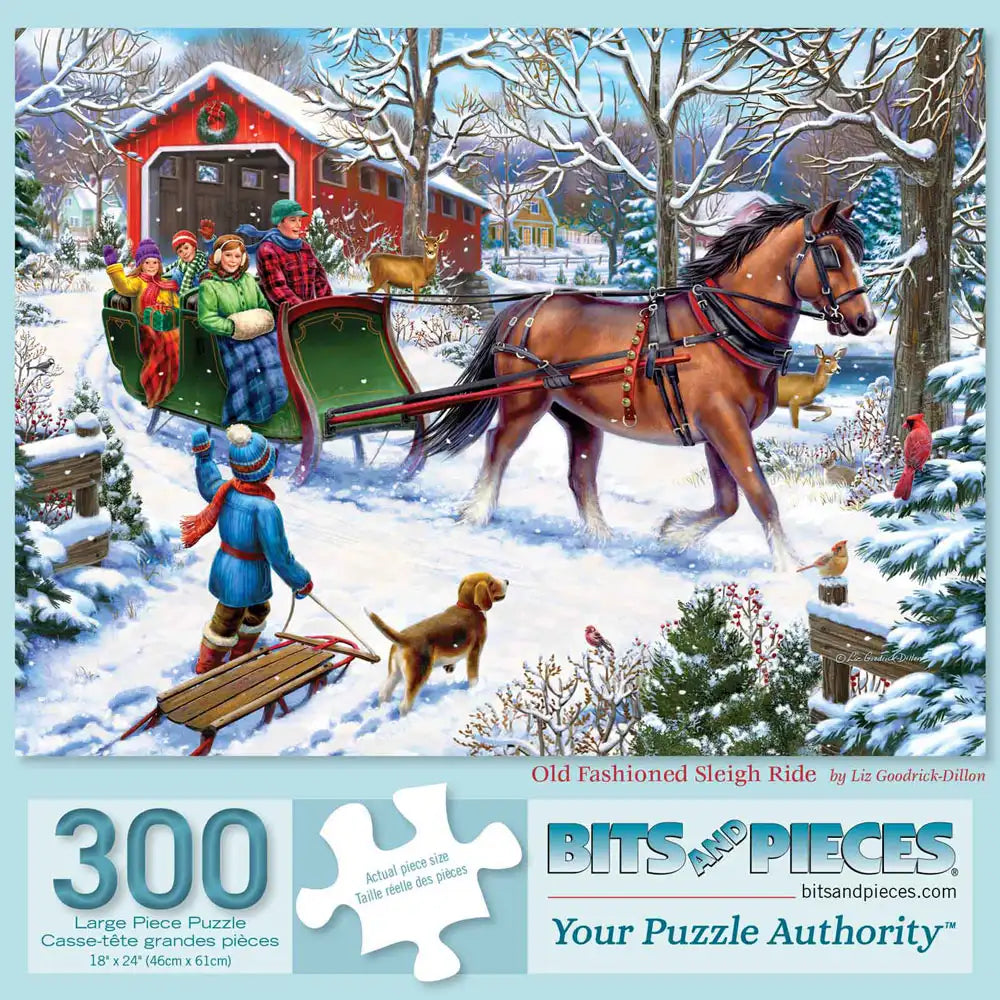 Old Fashioned Sleigh Ride 300 Large Piece Jigsaw Puzzle