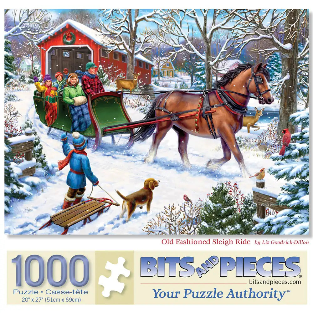 Old Fashioned Sleigh Ride 1000 Piece Jigsaw Puzzle