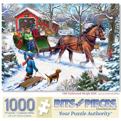 Old Fashioned Sleigh Ride 1000 Piece Jigsaw Puzzle