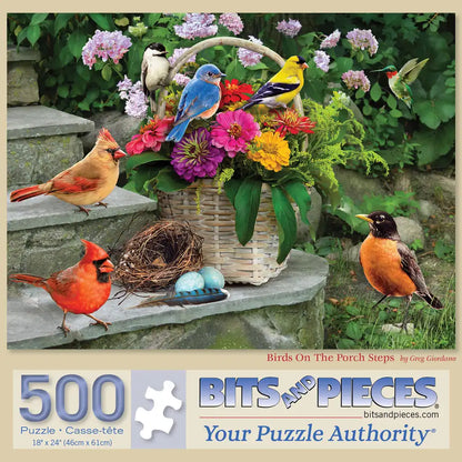 Birds On The Porch Steps 500 Piece Jigsaw Puzzle