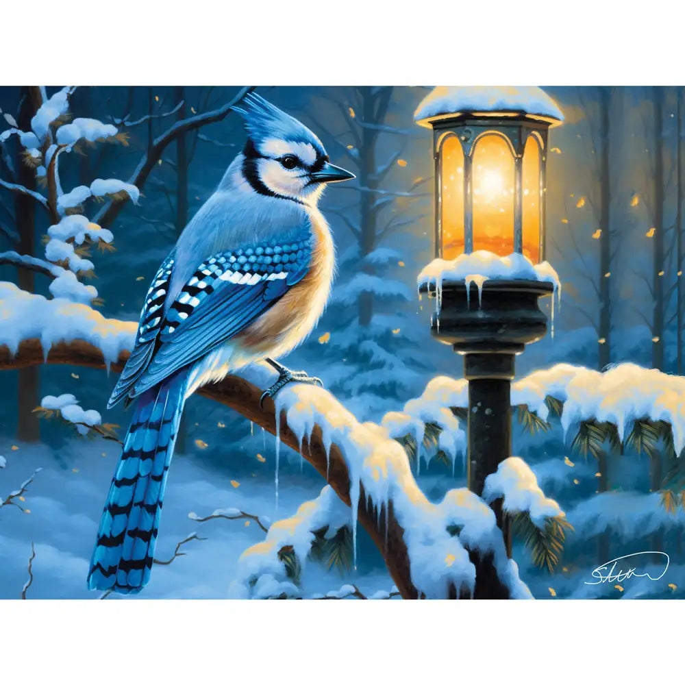 Snow Glow Blue Jay 300 Large Piece Jigsaw Puzzle 