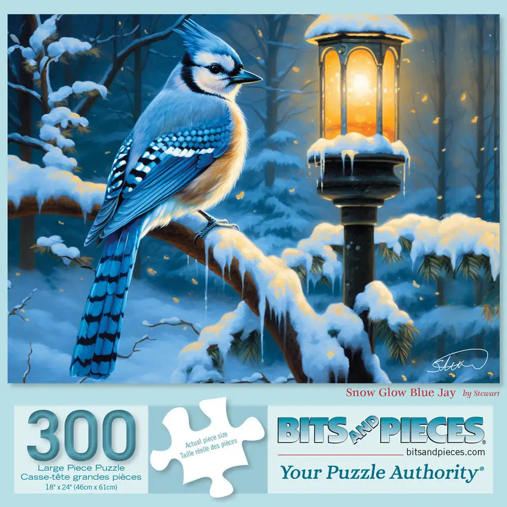 Snow Glow Blue Jay 300 Large Piece Jigsaw Puzzle 