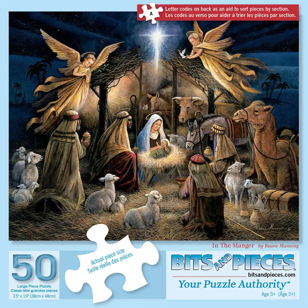 In The Manger 50 Large Piece Jigsaw Puzzle