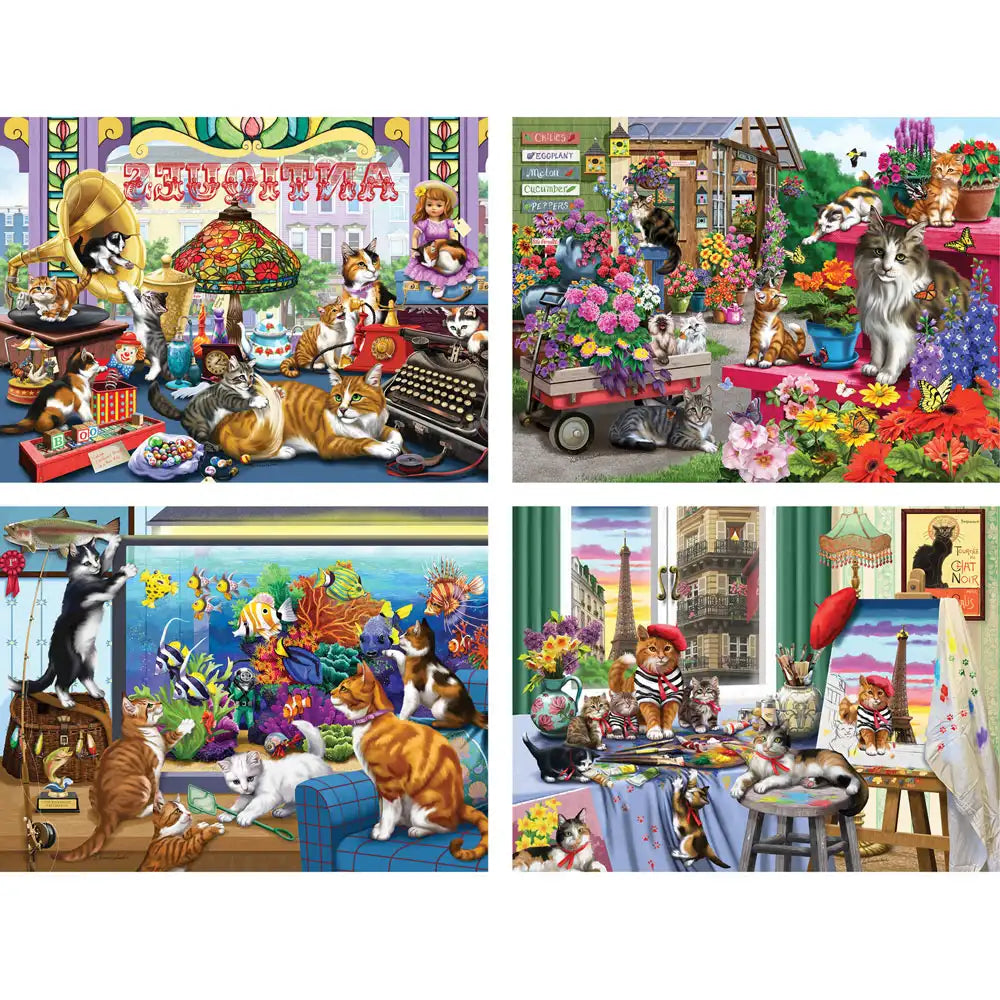 Set of 4 Nancy Wernersbach 300 Large Piece Jigsaw Puzzles