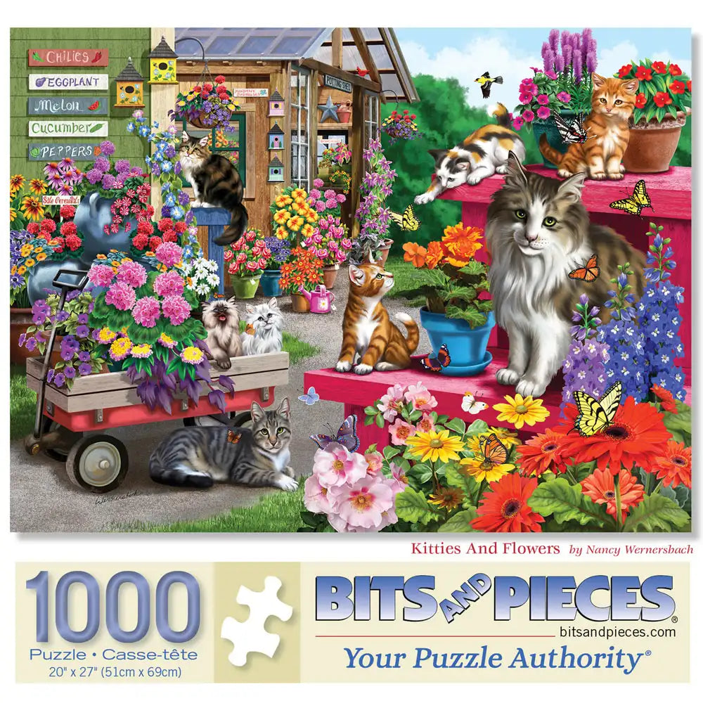 Kitties And Flowers 300 Piece Jigsaw Puzzle