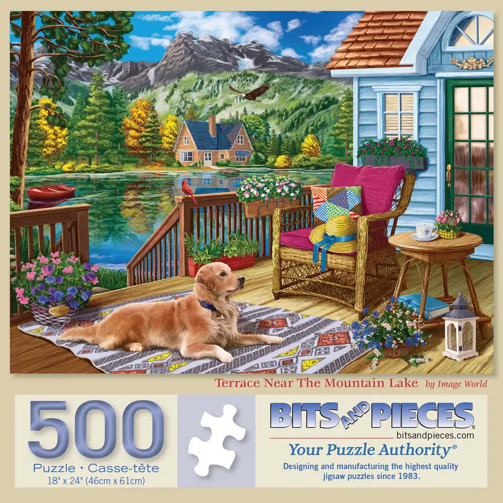 Terrace Near The Mountain Lake 500 Piece Jigsaw Puzzle