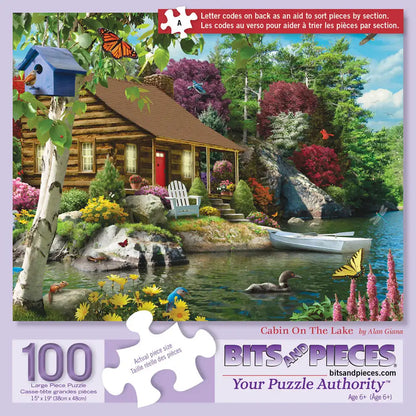 Cabin On The Lake 100 Large Piece Jigsaw Puzzle