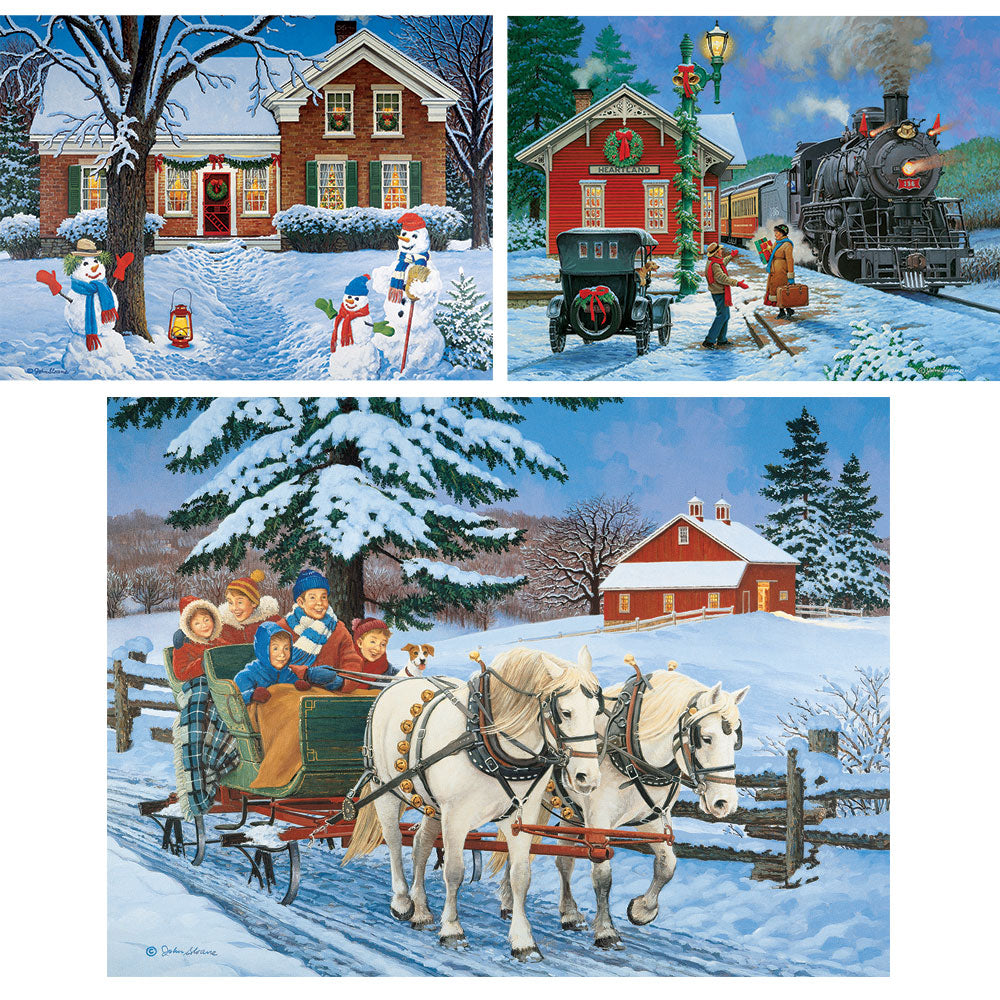 Set of 3: John Sloane 300 Large Piece Jigsaw Puzzles