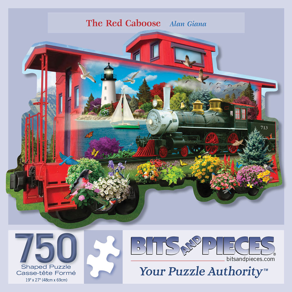 The Red Caboose 750 Piece Shaped Jigsaw Puzzle