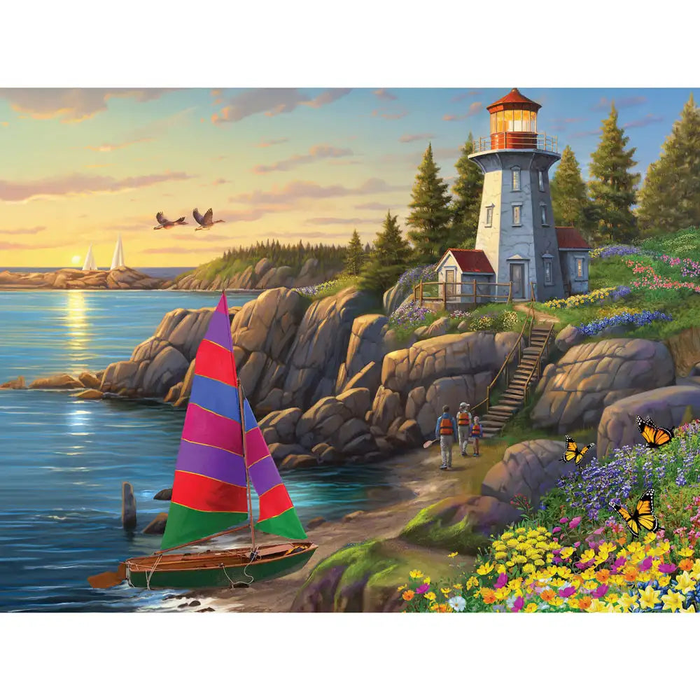 Lighthouse On The Hill 300 Large Piece Jigsaw Puzzle