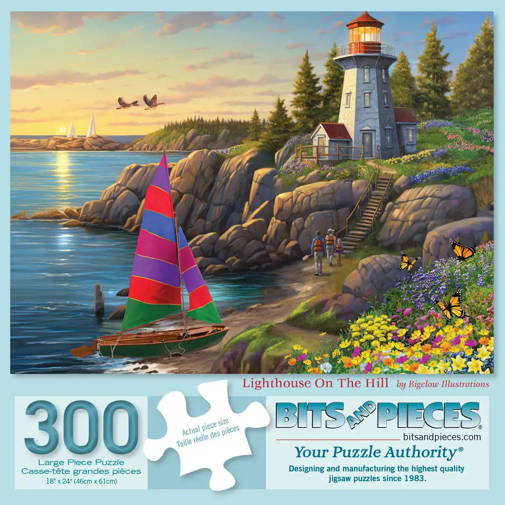 Lighthouse On The Hill 300 Large Piece Jigsaw Puzzle