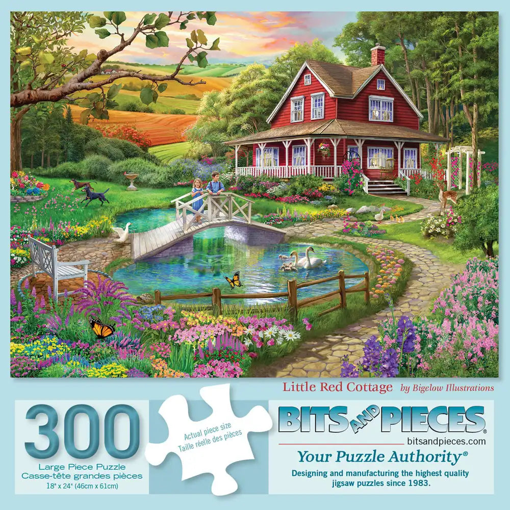 Little Red Cottage 300 Large Piece Jigsaw Puzzle