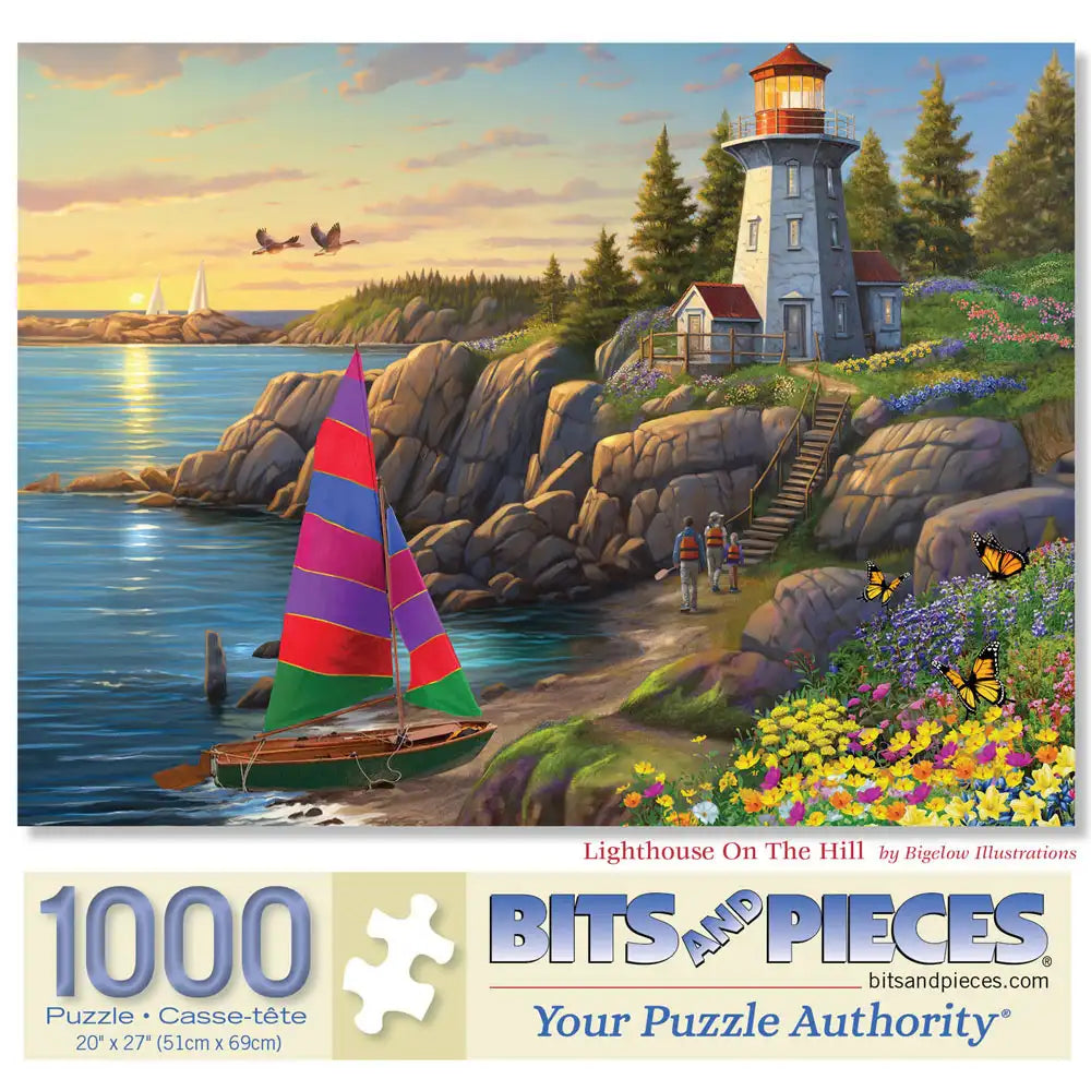 Lighthouse On The Hill 1000 Piece Jigsaw Puzzle