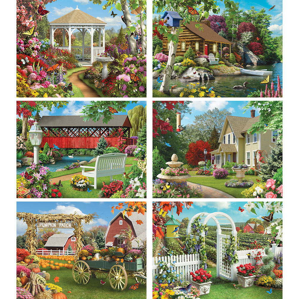 Set of 6: Alan Giana 300 Large Piece Jigsaw Puzzles