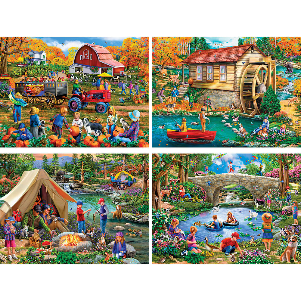 Set of 4: Mary Thompson 300 Large Piece Jigsaw Puzzles