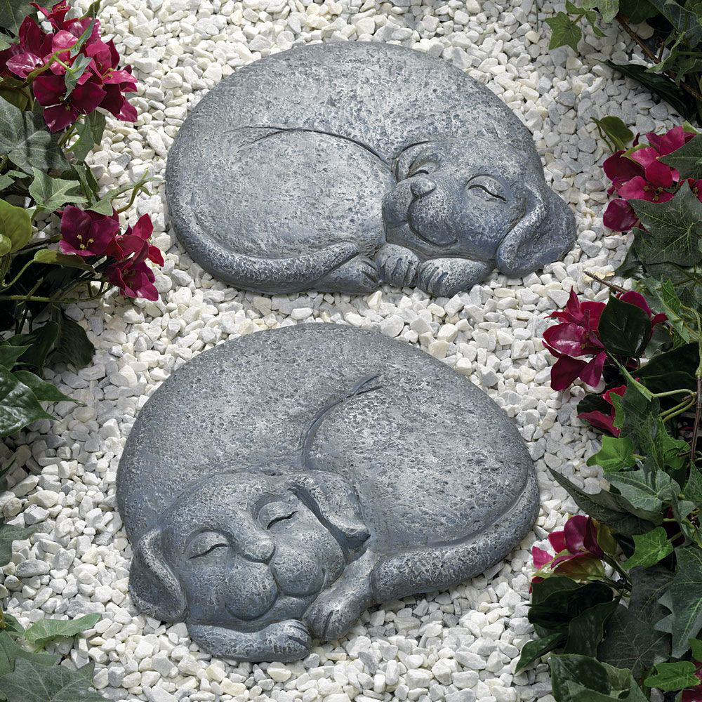 Set of 2: Right and Left Dog Stepping Stones