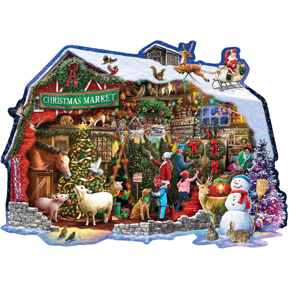 Christmas Barn 300 Large Piece Shaped Jigsaw Puzzle