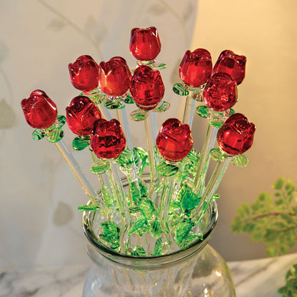 One Dozen Red Crystal Roses