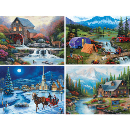 Set of 4: John Zaccheo 1000 Piece Jigsaw Puzzle