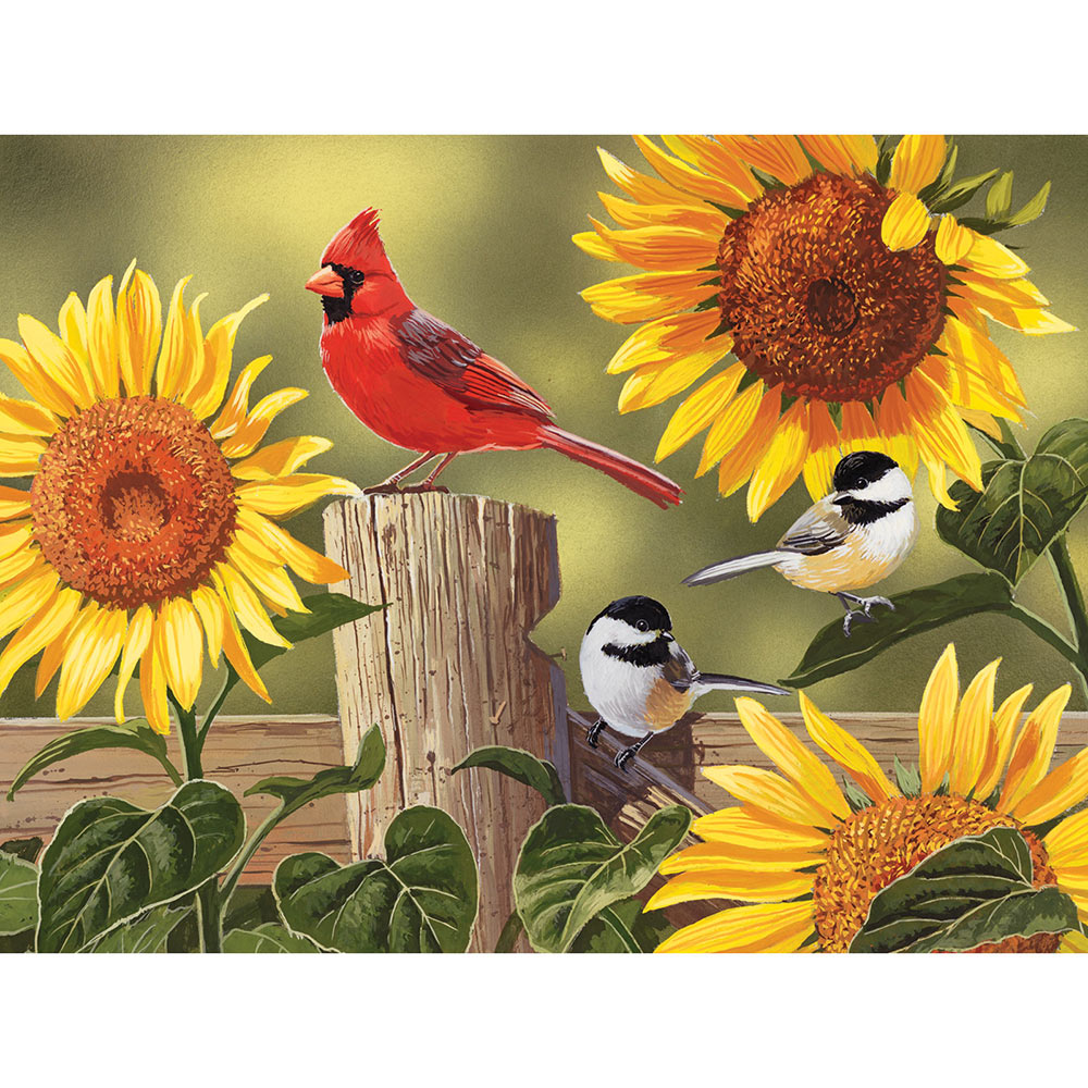 Sunflower And Songbirds 50 Large Piece Jigsaw Puzzle