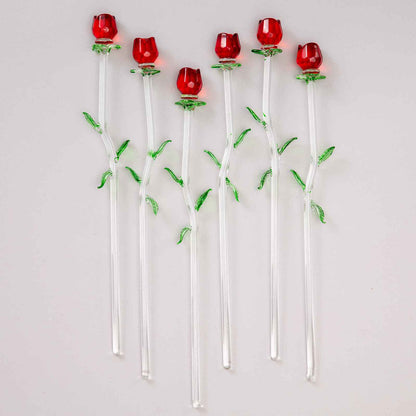 Half Dozen Red Crystal Roses