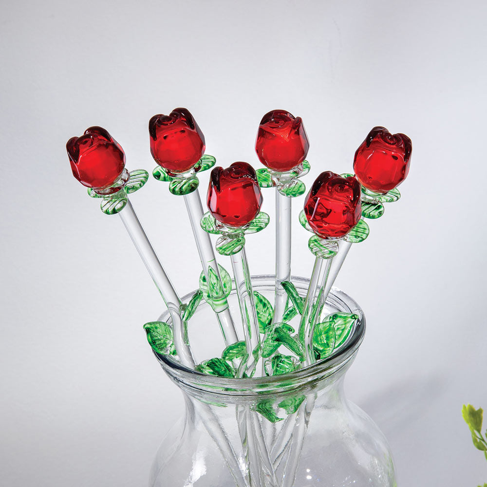 Half Dozen Red Crystal Roses