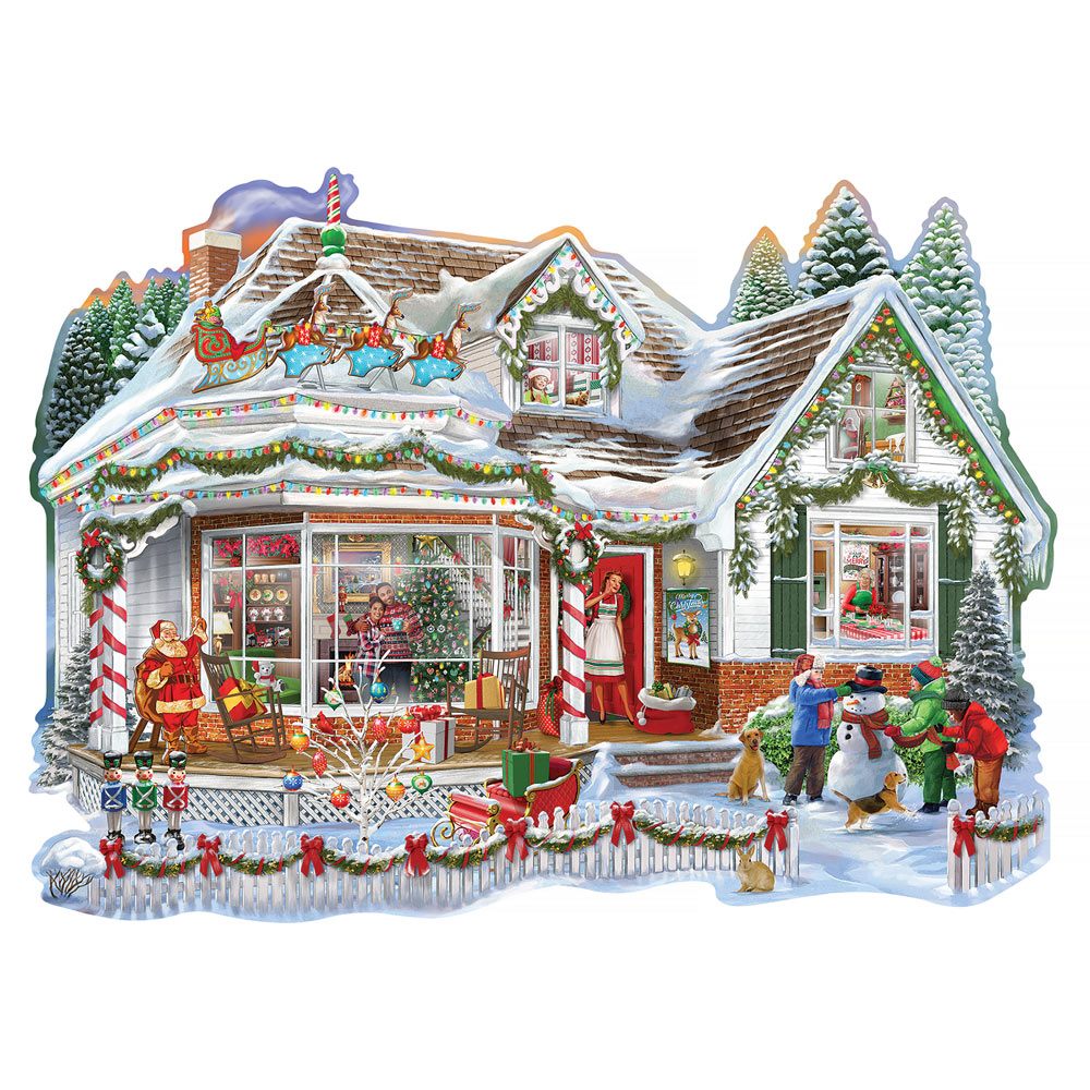 Christmas Call To Dinner 300 Large Piece Shaped Jigsaw Puzzle