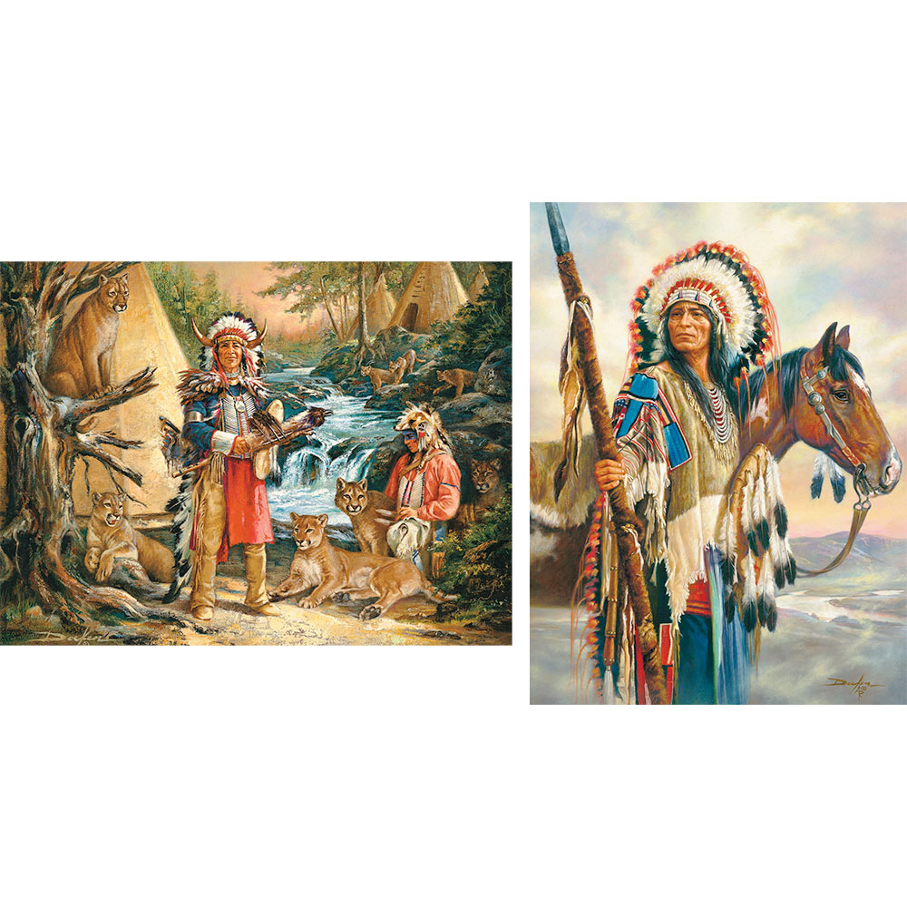 Set of 2: Native American 500 Piece Jigsaw Puzzles