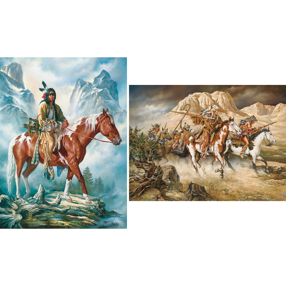 Set of 2: 300 Large Piece Native American Jigsaw Puzzles