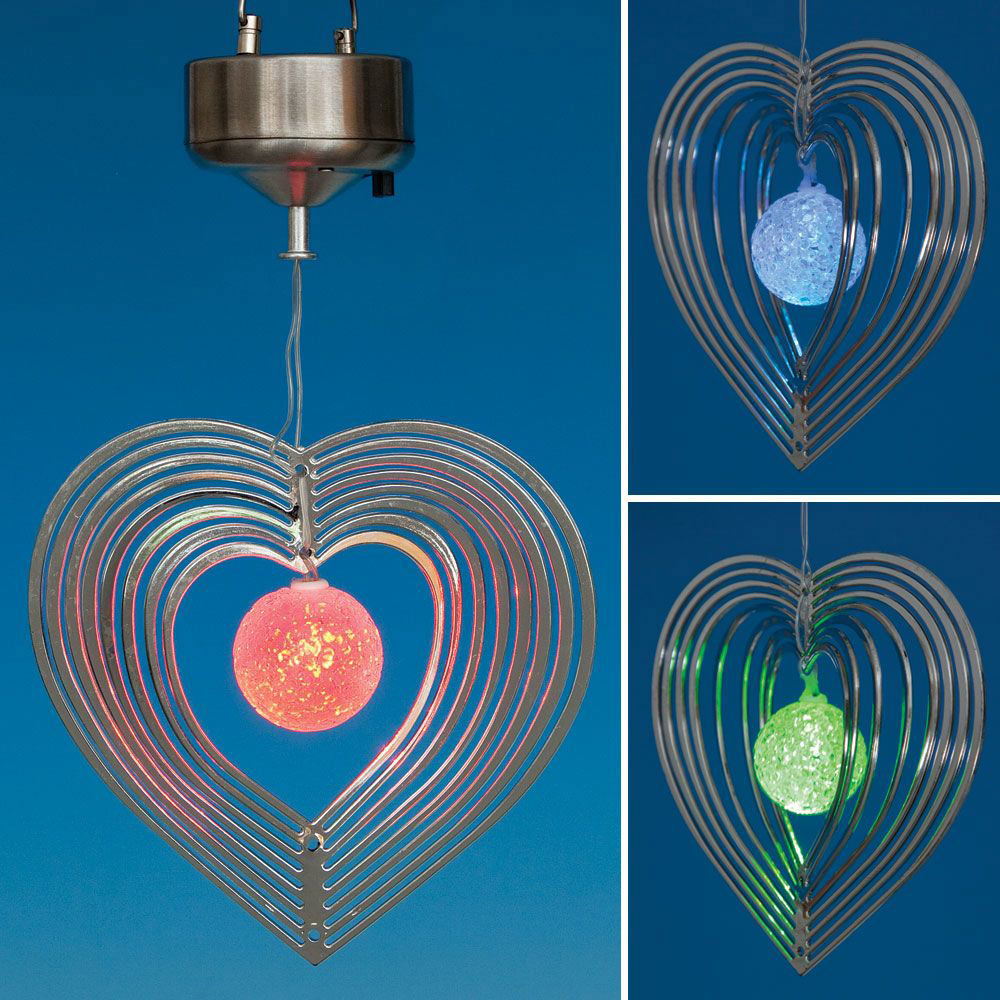 Hanging Heart Solar Spinner