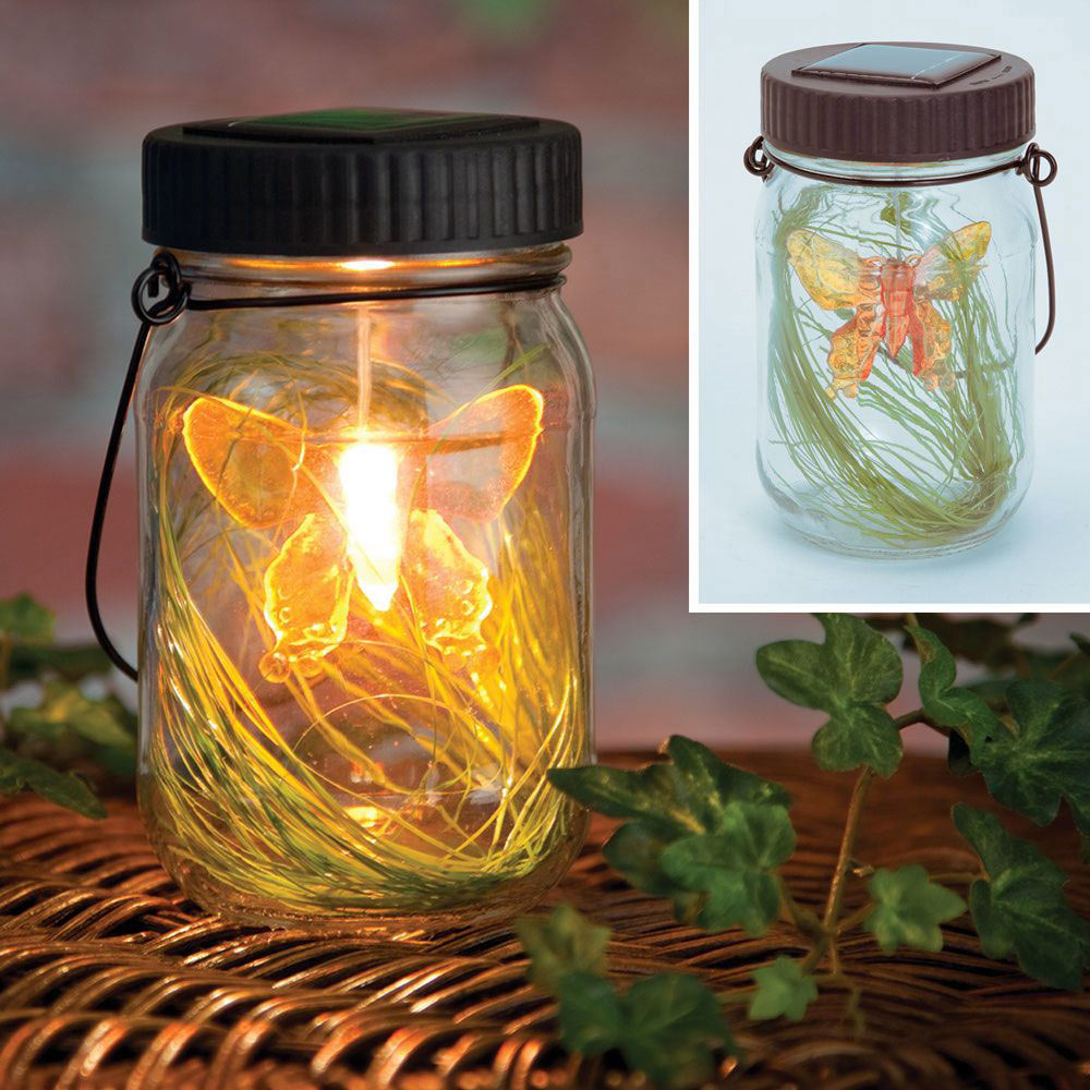 Solar LED Butterfly Jar