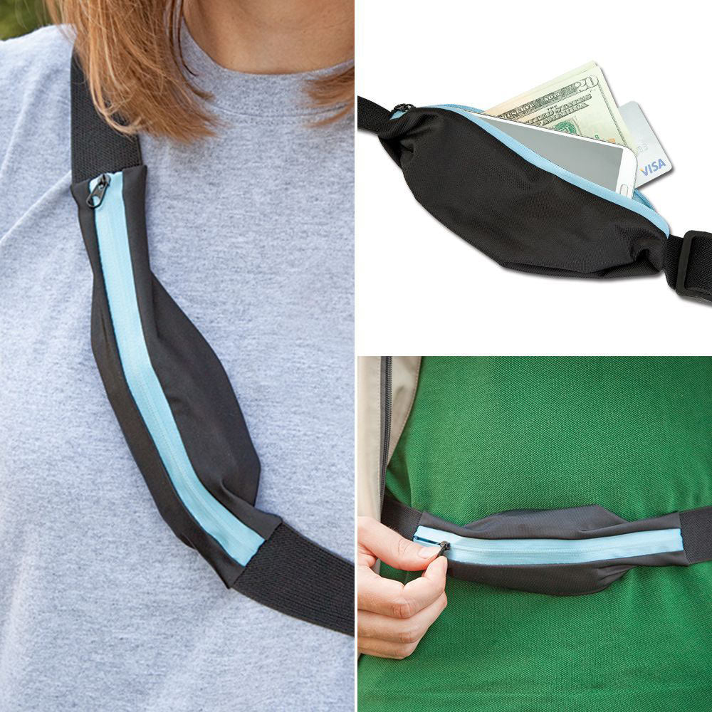 Expandable Action Belt With Zipper Pouch