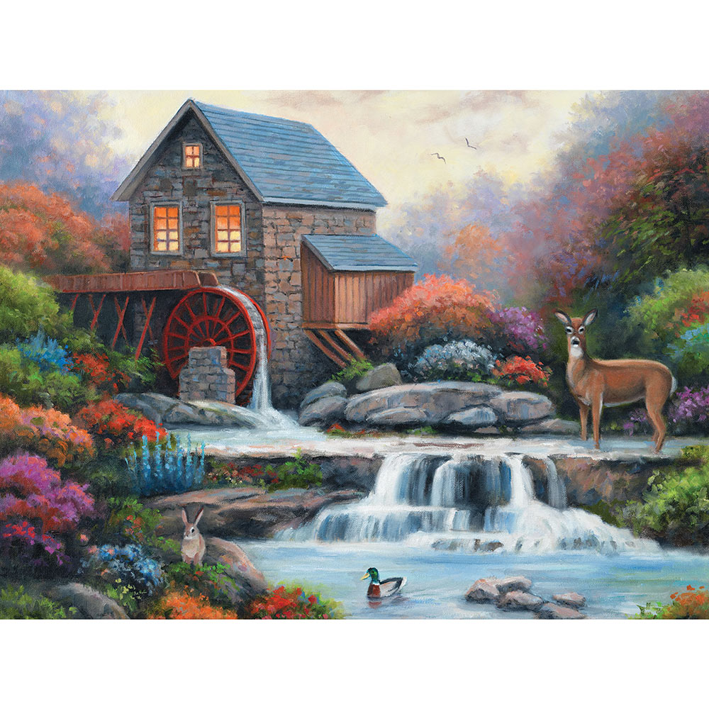 A Visit To The Water Wheel 300 Large Piece Jigsaw Puzzle